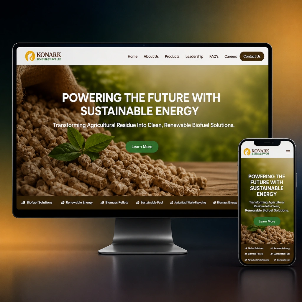 Konark Bio Energy website preview