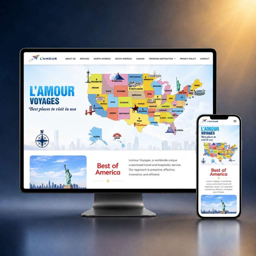 L'amour Voyages website preview