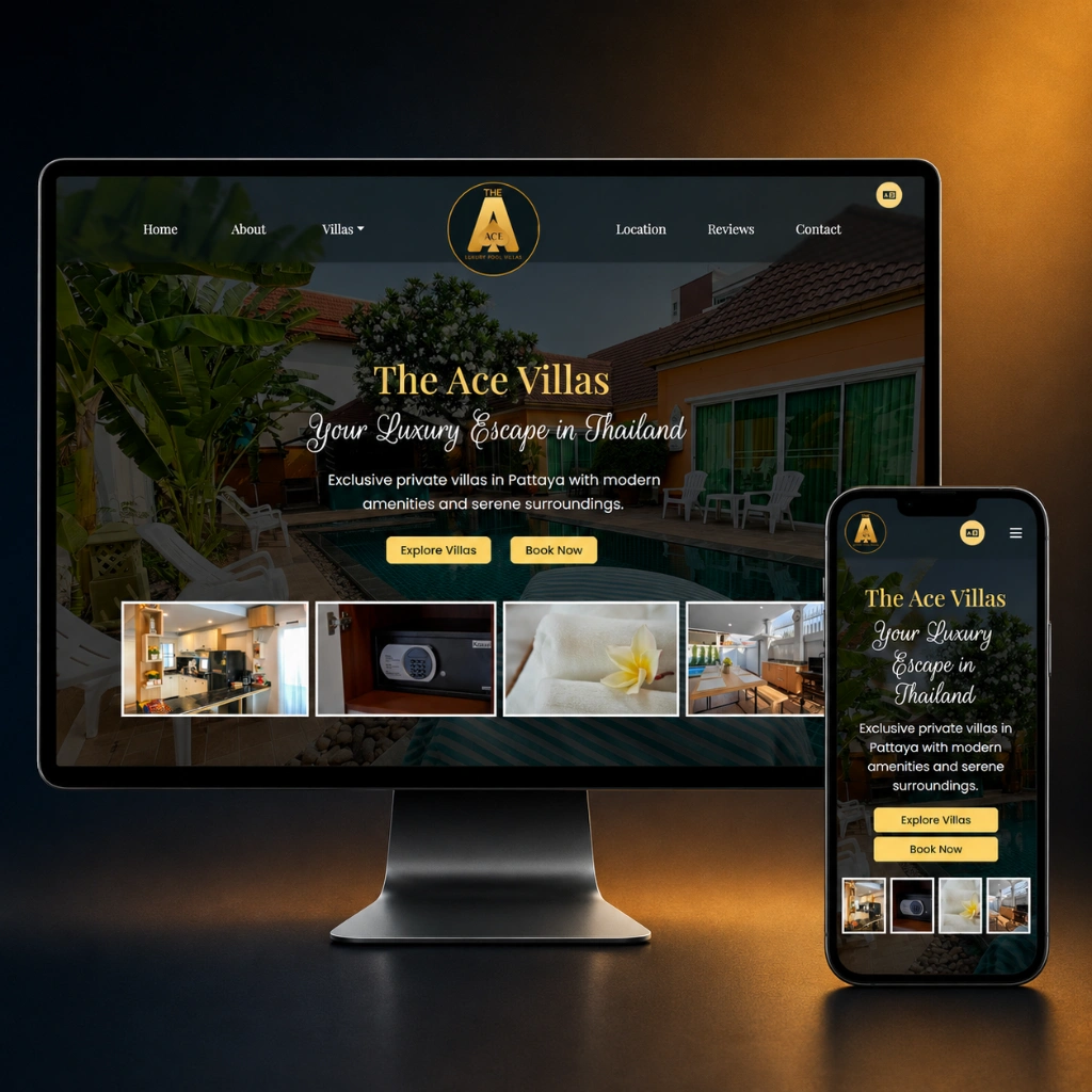 Theacevillas website preview
