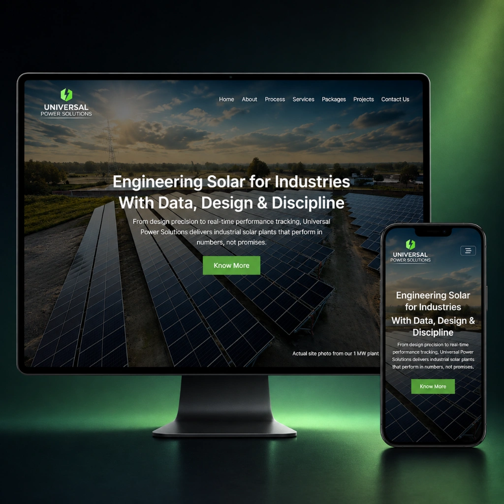 Universal Power Solutions website preview